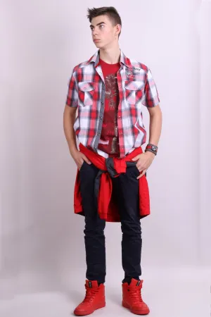 Tom Tompson Mens S Casual Shirt Check Motocross Cotton