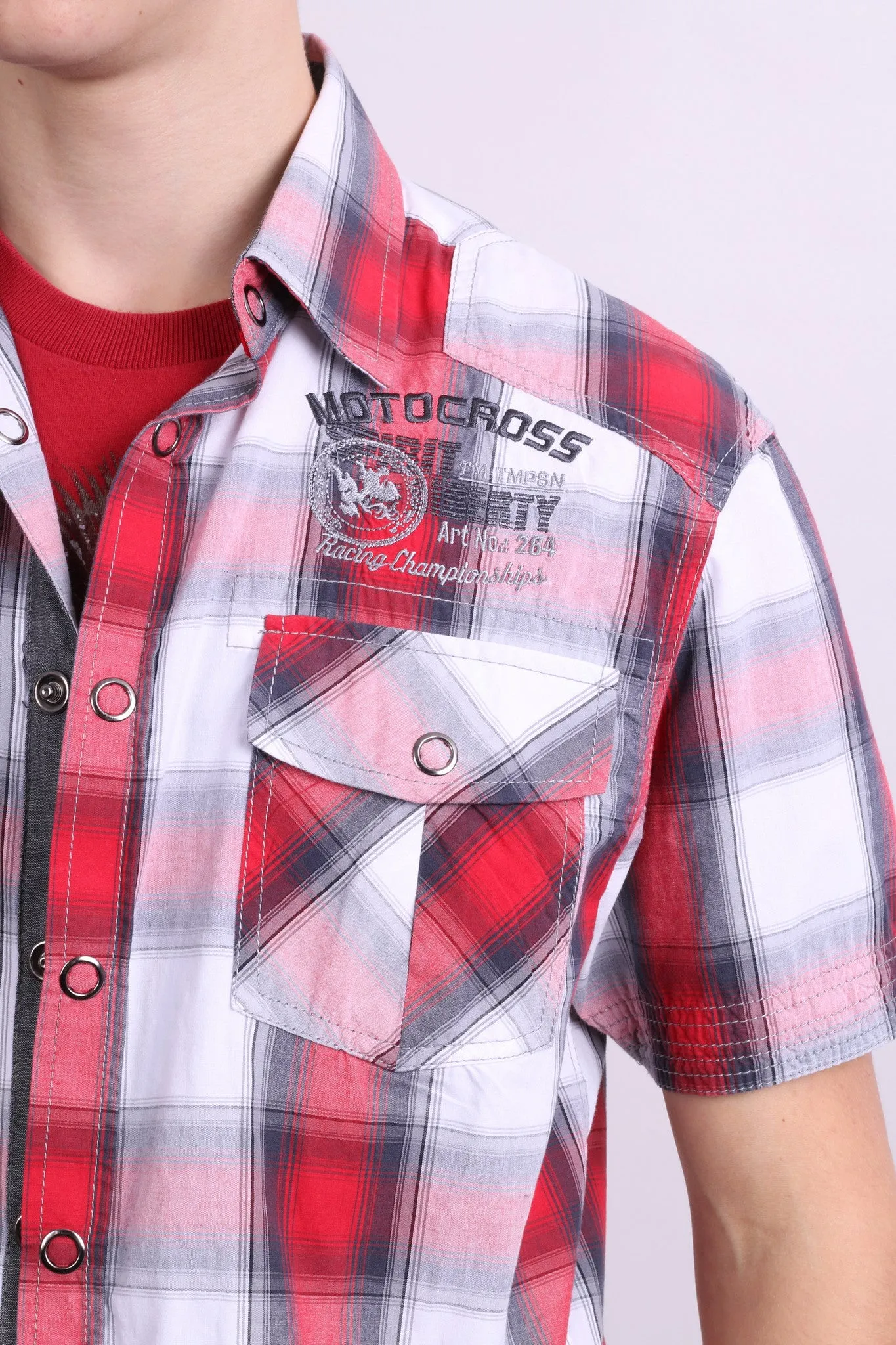 Tom Tompson Mens S Casual Shirt Check Motocross Cotton