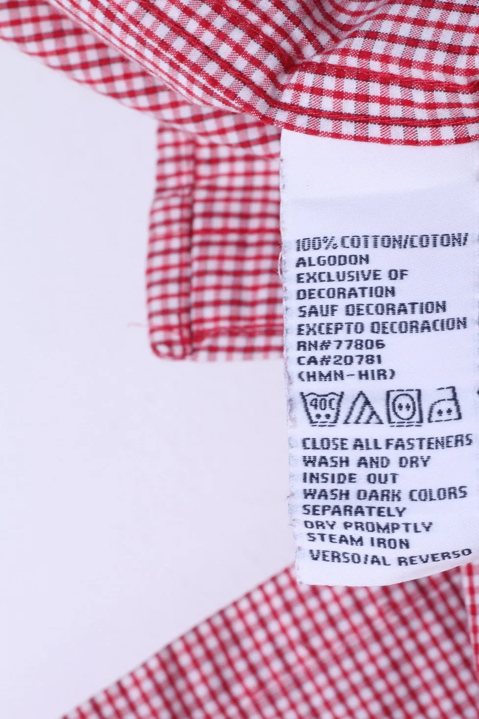 Tommy Hilfiger Mens XL Casual Shirt White Check Button Down Collar