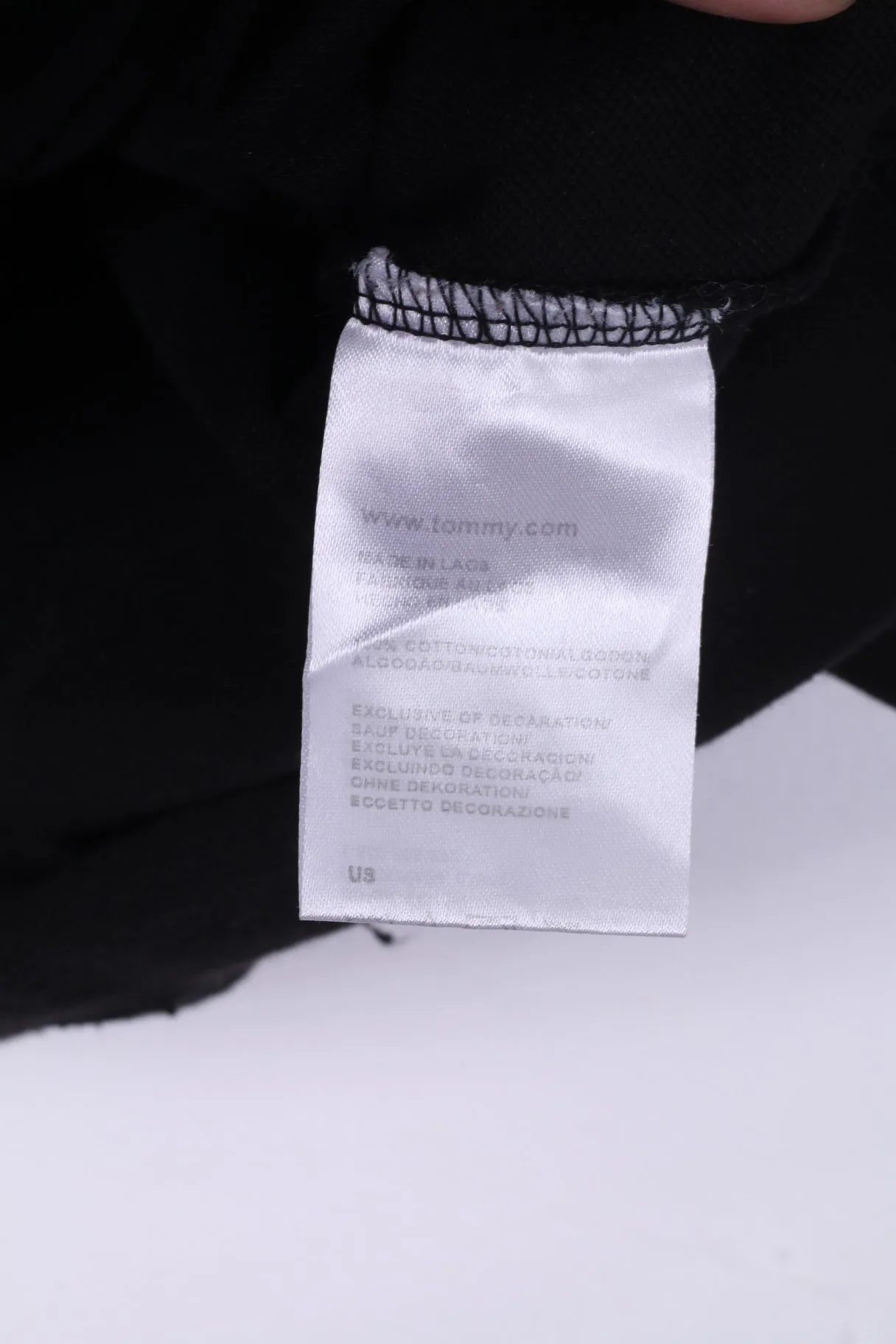 Tommy Hilfiger Mens XL Polo Shirt Black Summer Short Sleeve Cotton