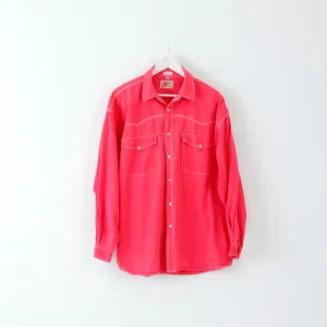 Trader Mens XL Casual Shirt Pink Long Sleeve Cotton Buttoned Breast Pockets