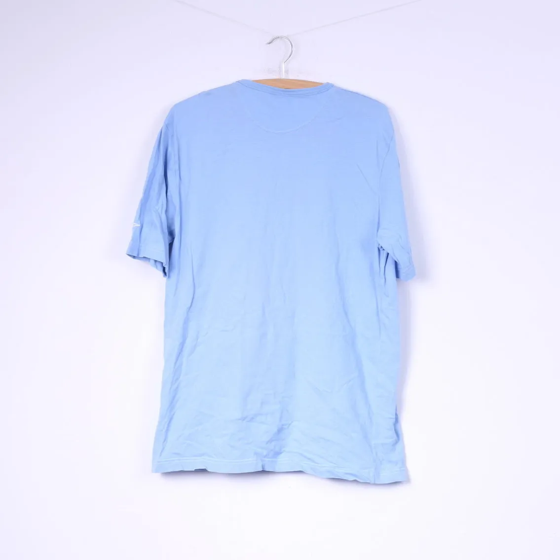 Umbro England Mens L T-Shirt Light Blue Cotton Crew Neck Top