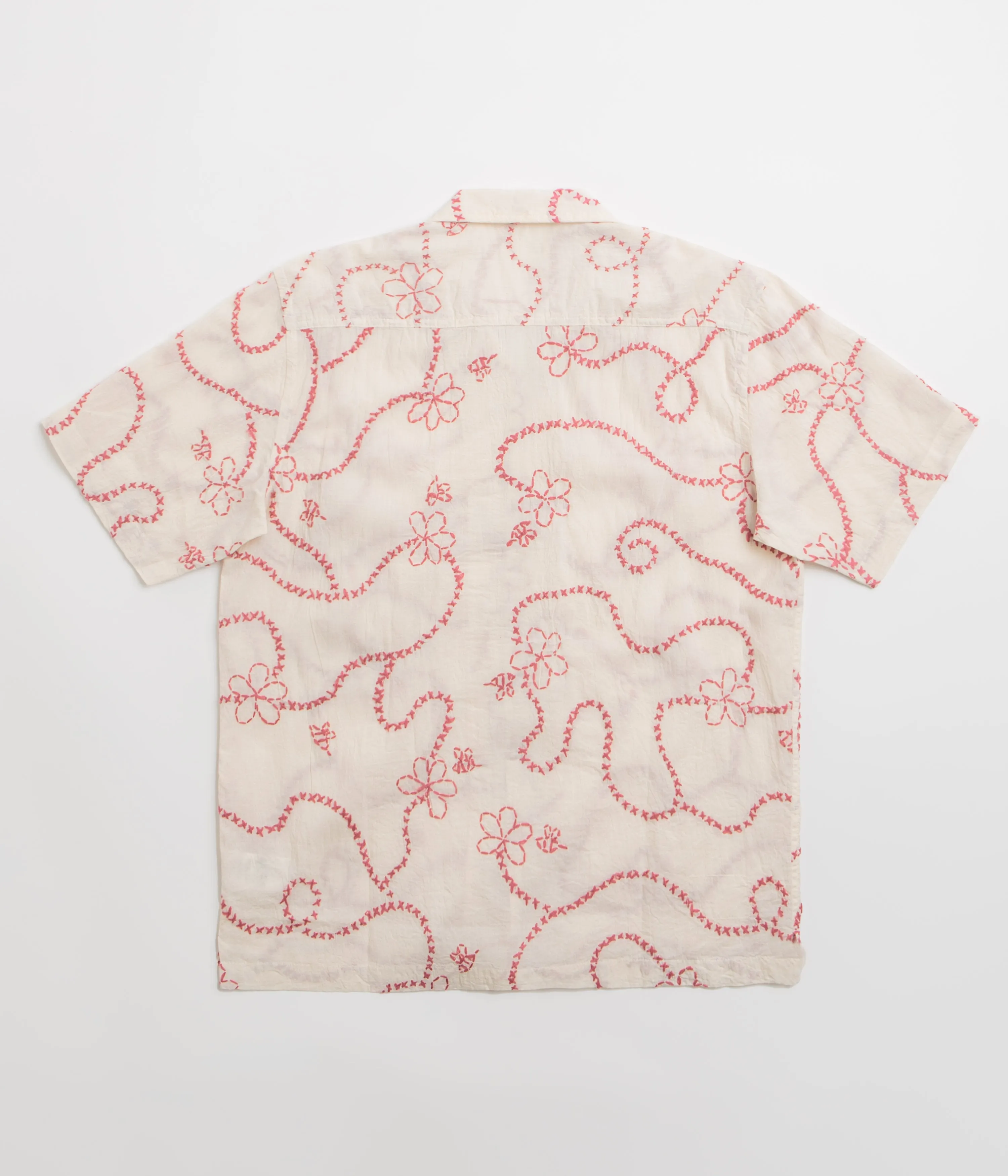 Universal Works Camp Shirt - Ecru Terracotta
