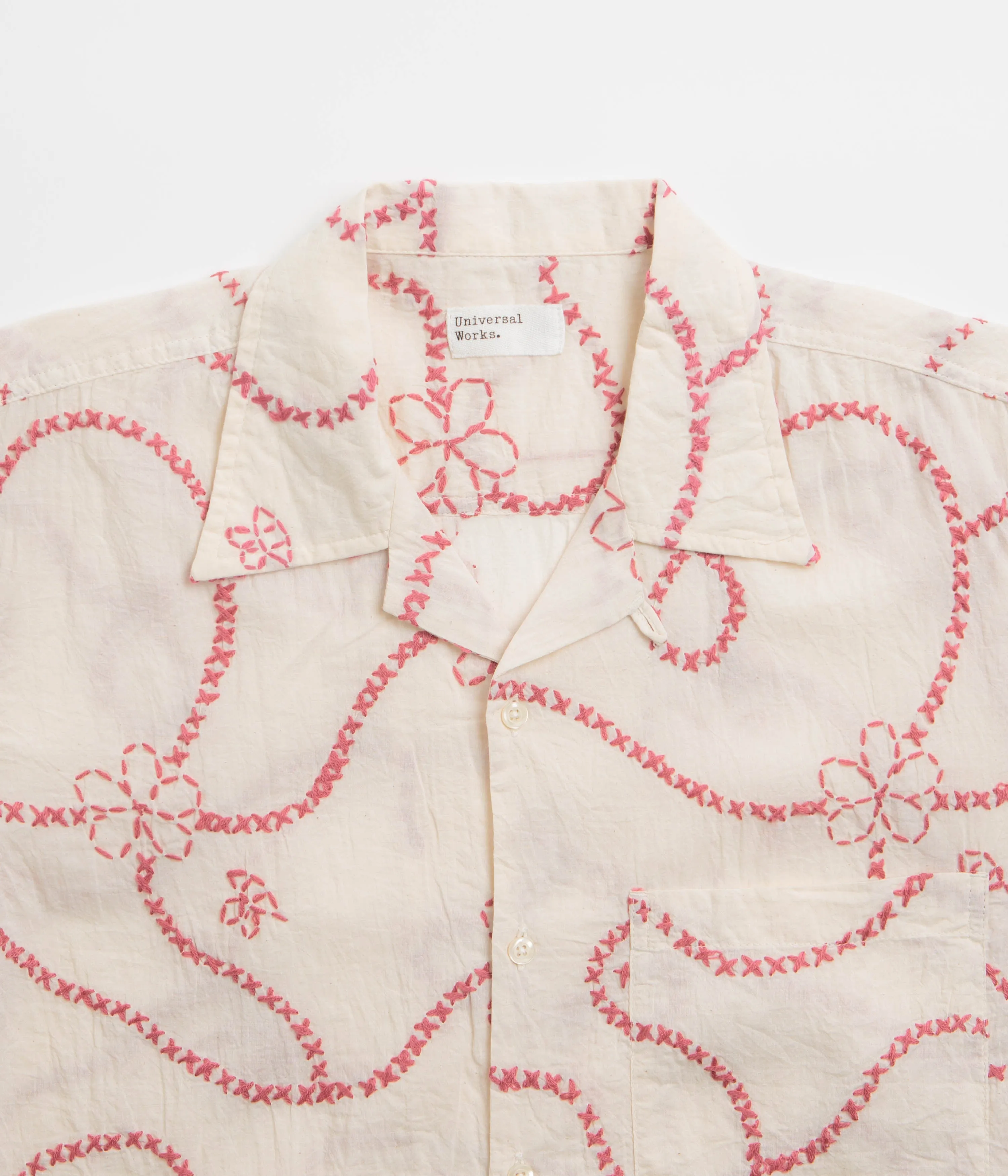 Universal Works Camp Shirt - Ecru Terracotta