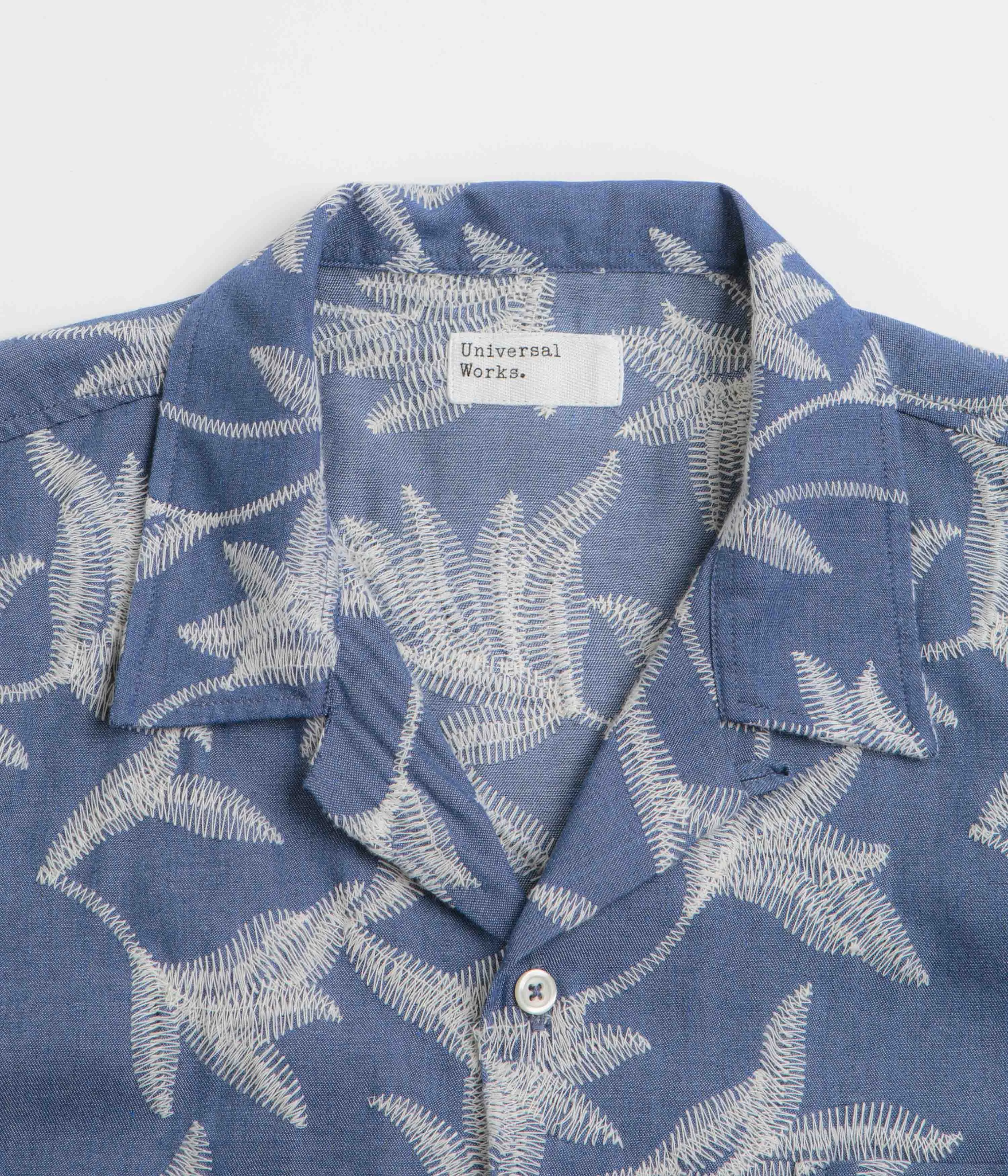 Universal Works Road Shirt - Indigo / Summer Jungle