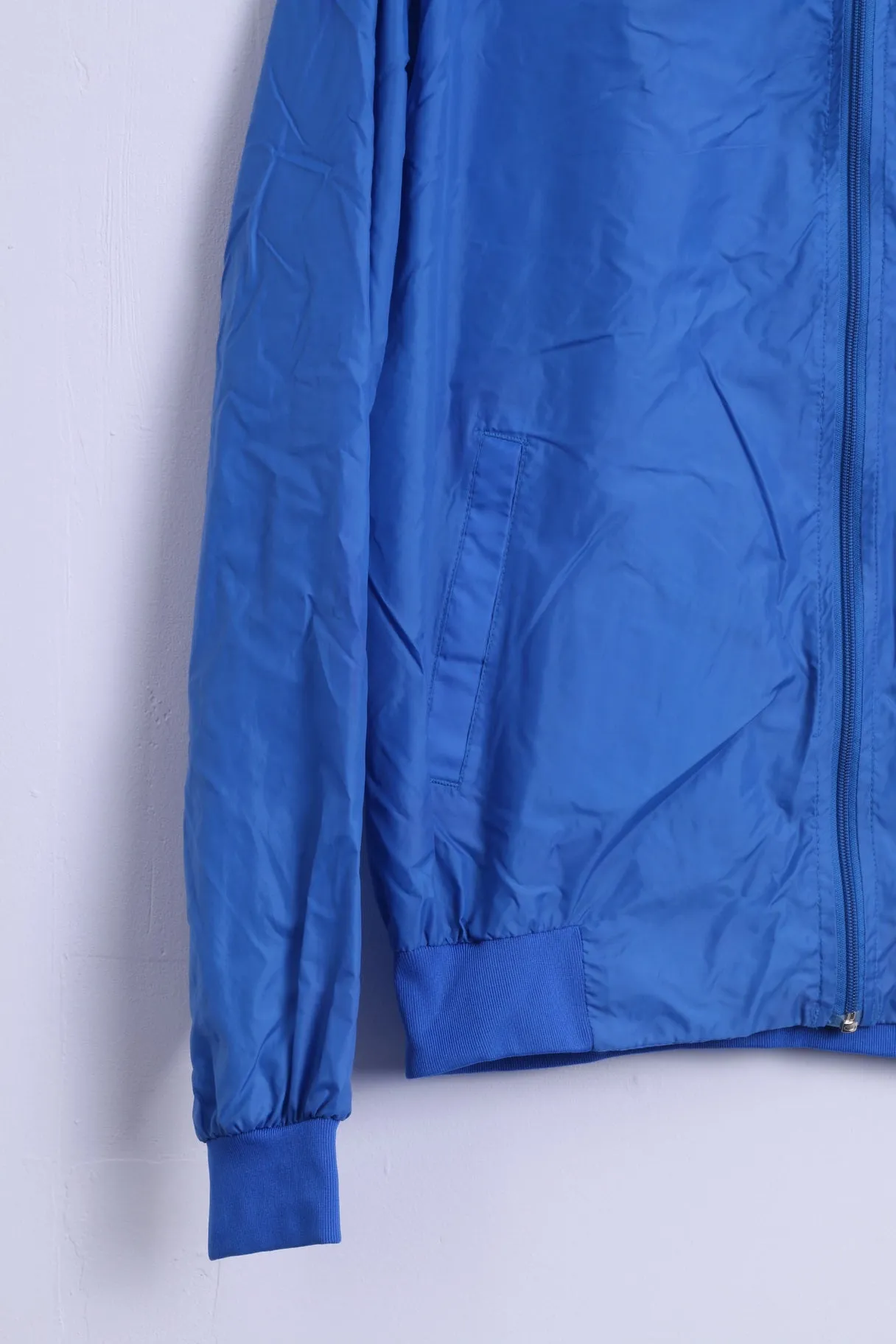 Unkown Mens M Jacket Blue Lightweight Zip Up Baseball Top