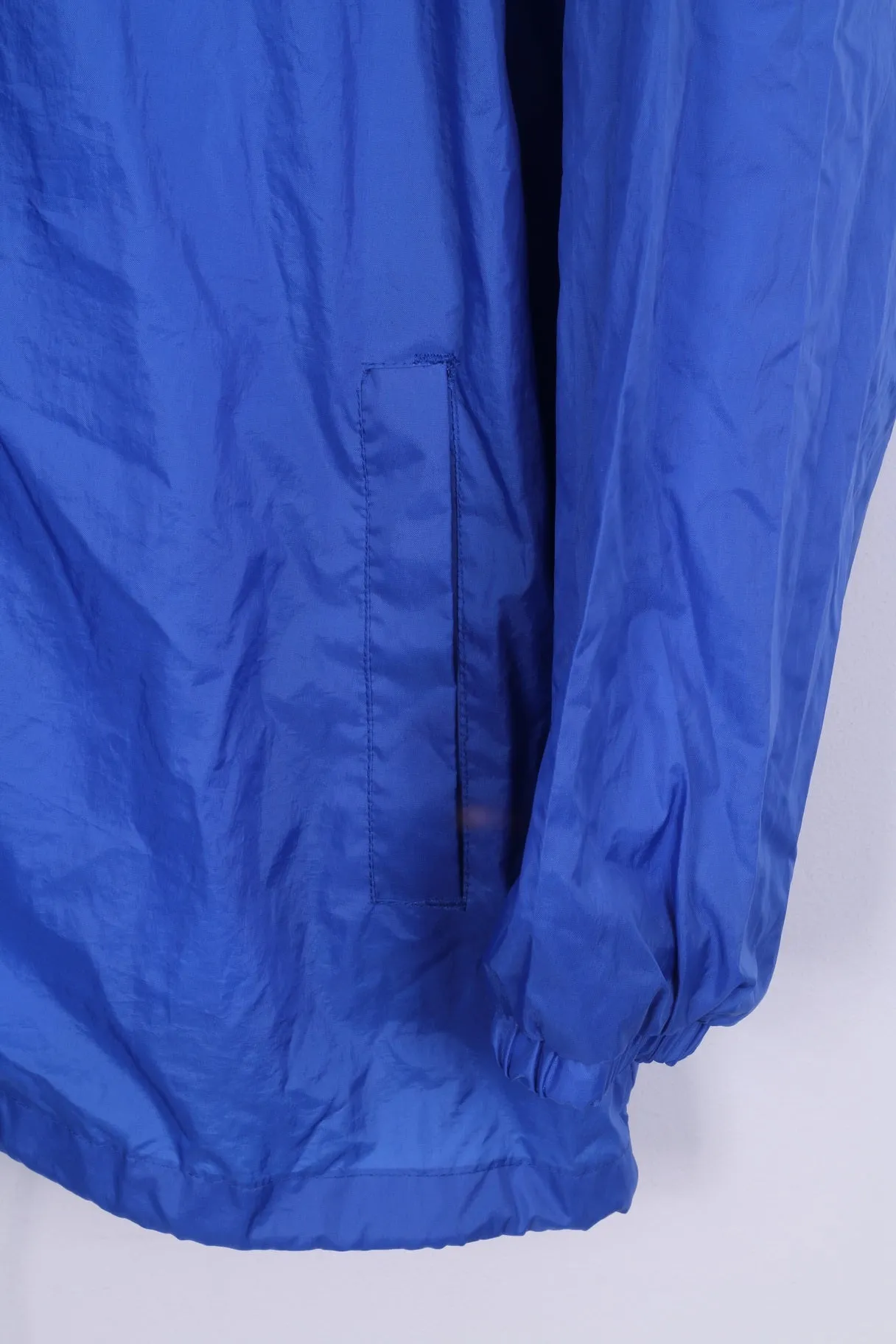 Us Basic Mens XL Lightweight Jacket Nylon Waterproof Blue Snaps Buttons