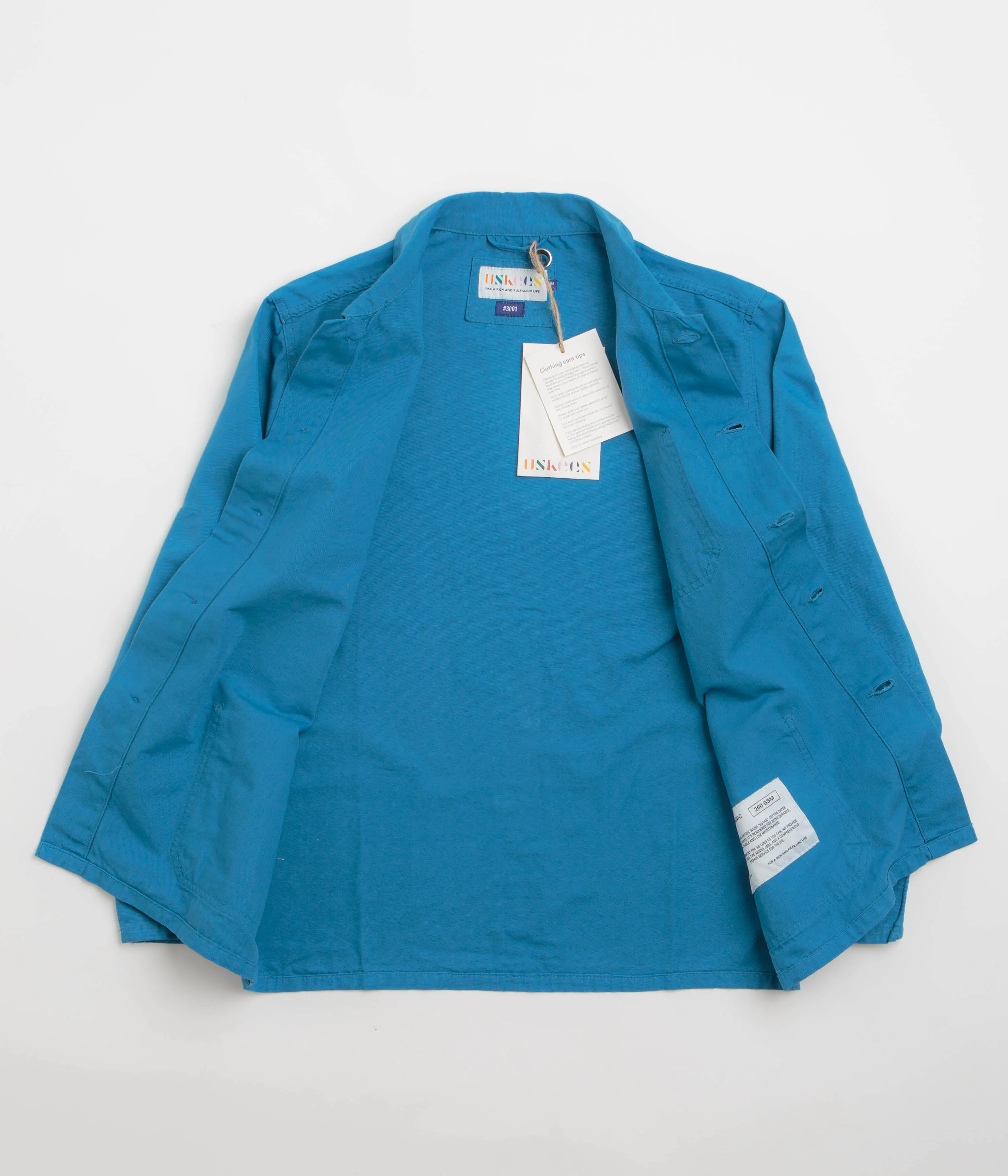 Uskees 3001 Buttoned Overshirt - Bright Blue