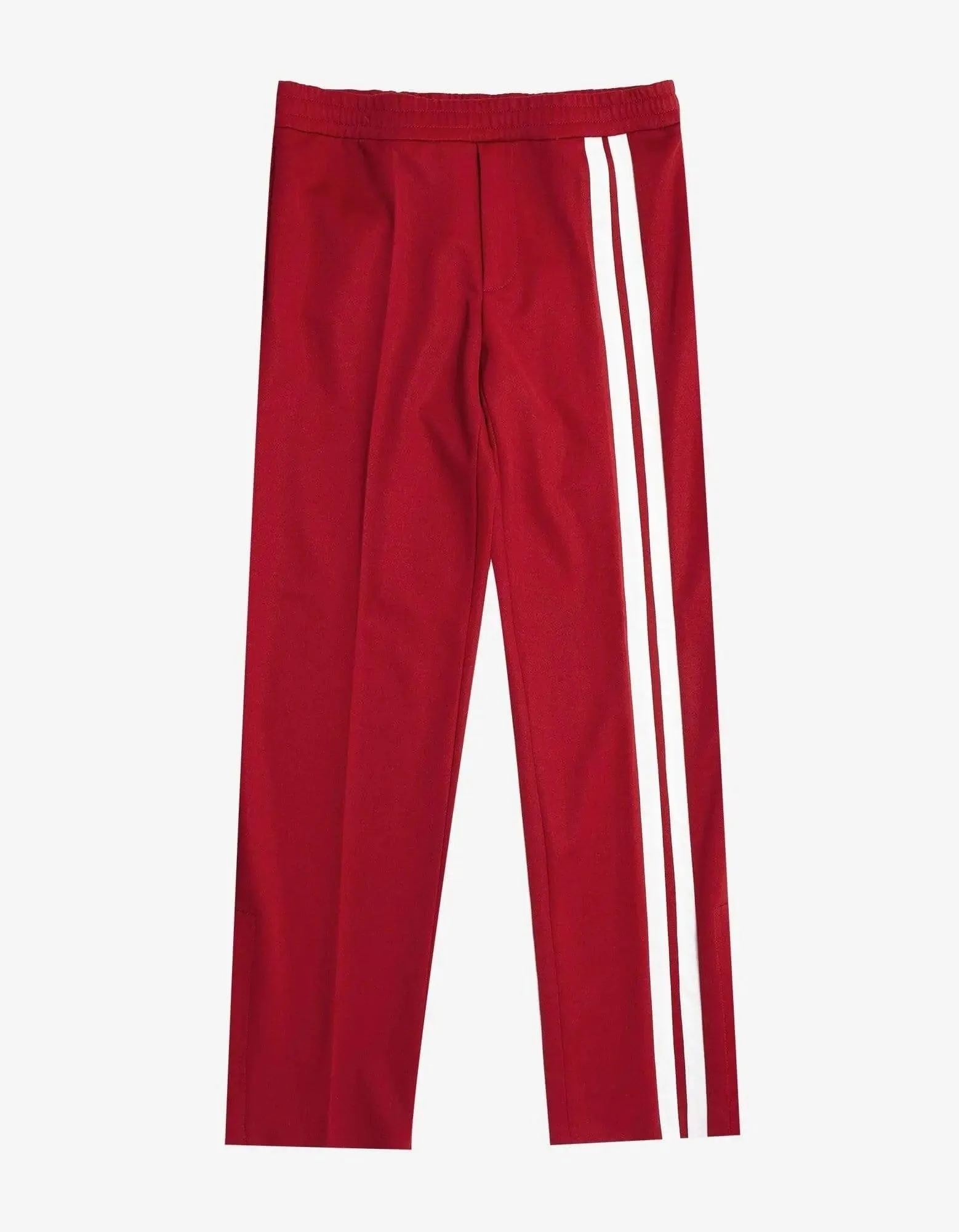 Valentino Red Trousers with White Stripes