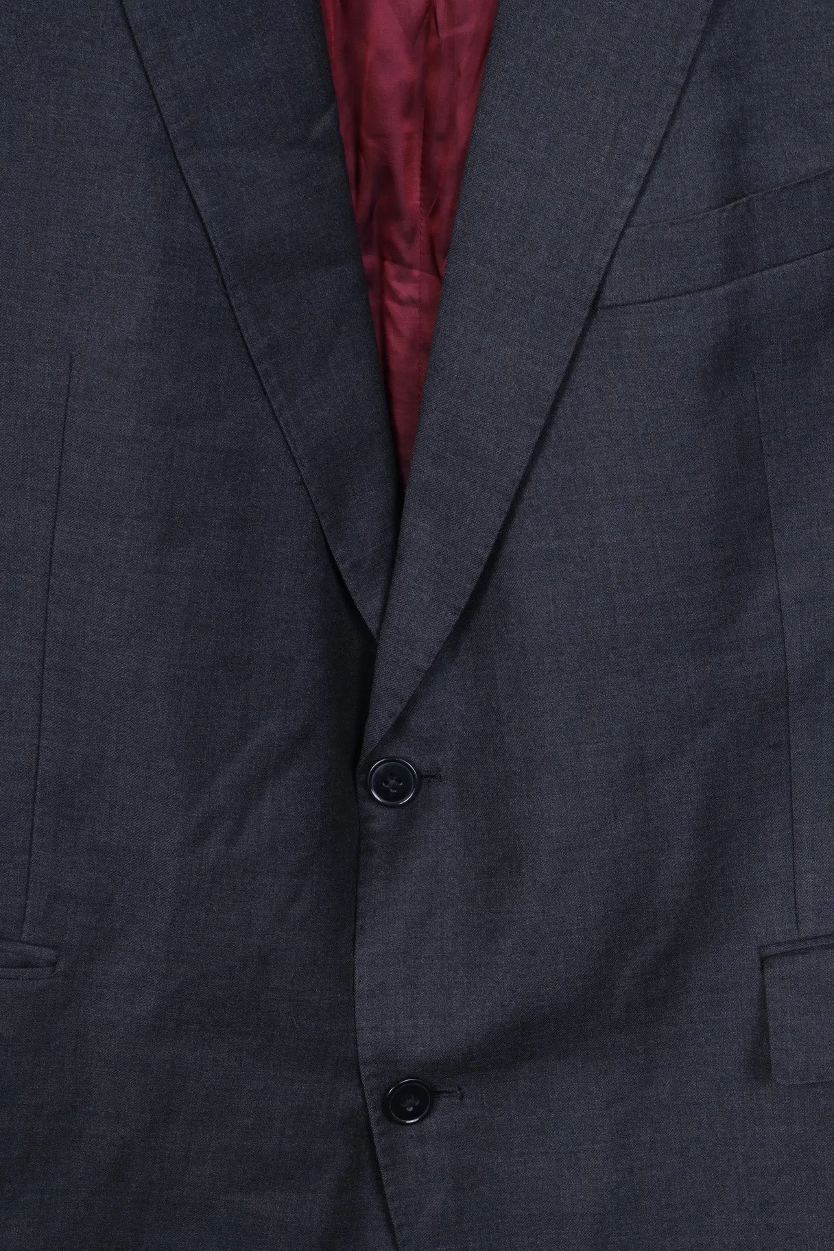 Van Kollem Mens 48 L Jacket Blazer Dark Grey Single Breasted Wool Vintage