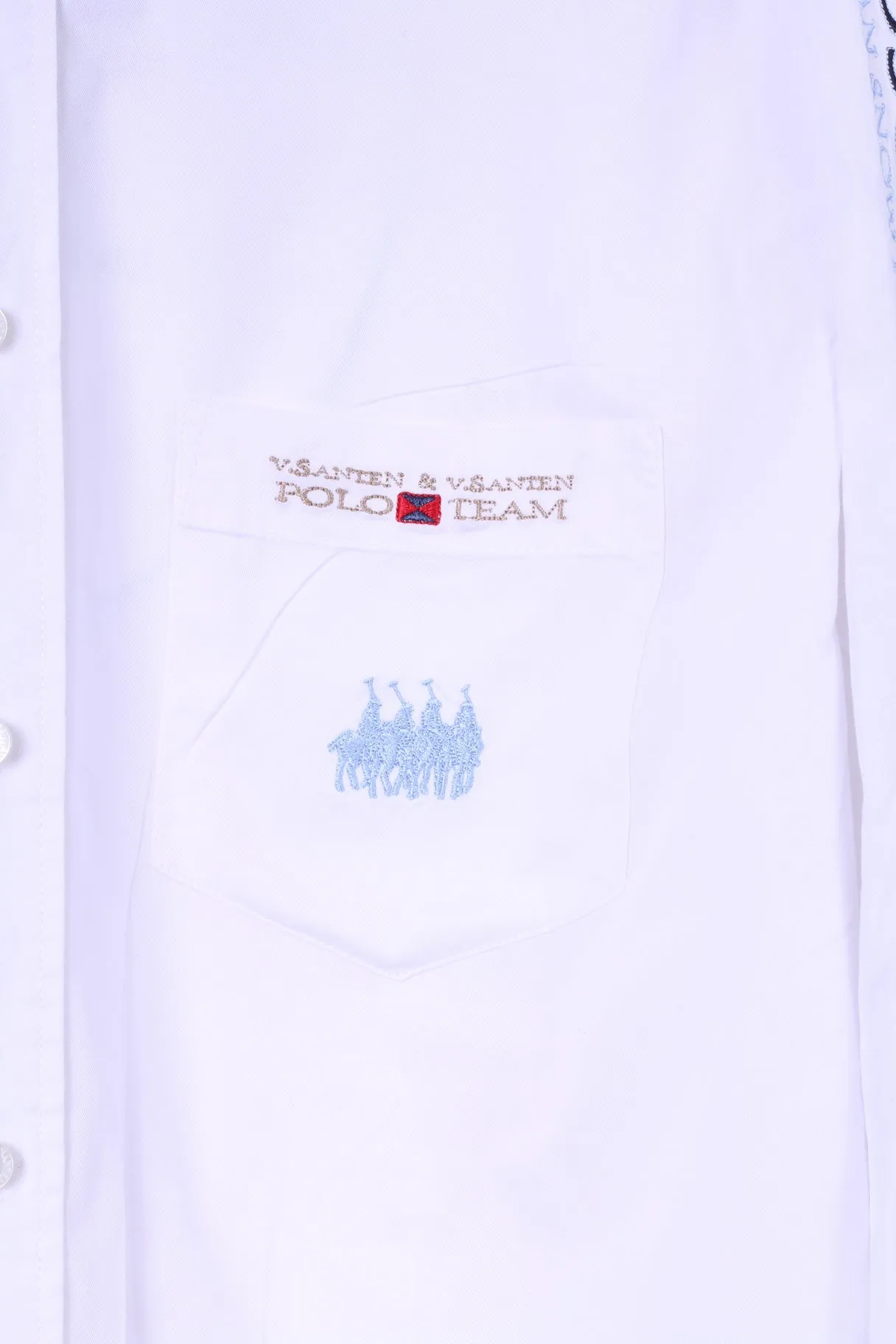 Van Santen & Van Santen Mens XL Casual Shirt White Long Sleeve Polo Moscow Top