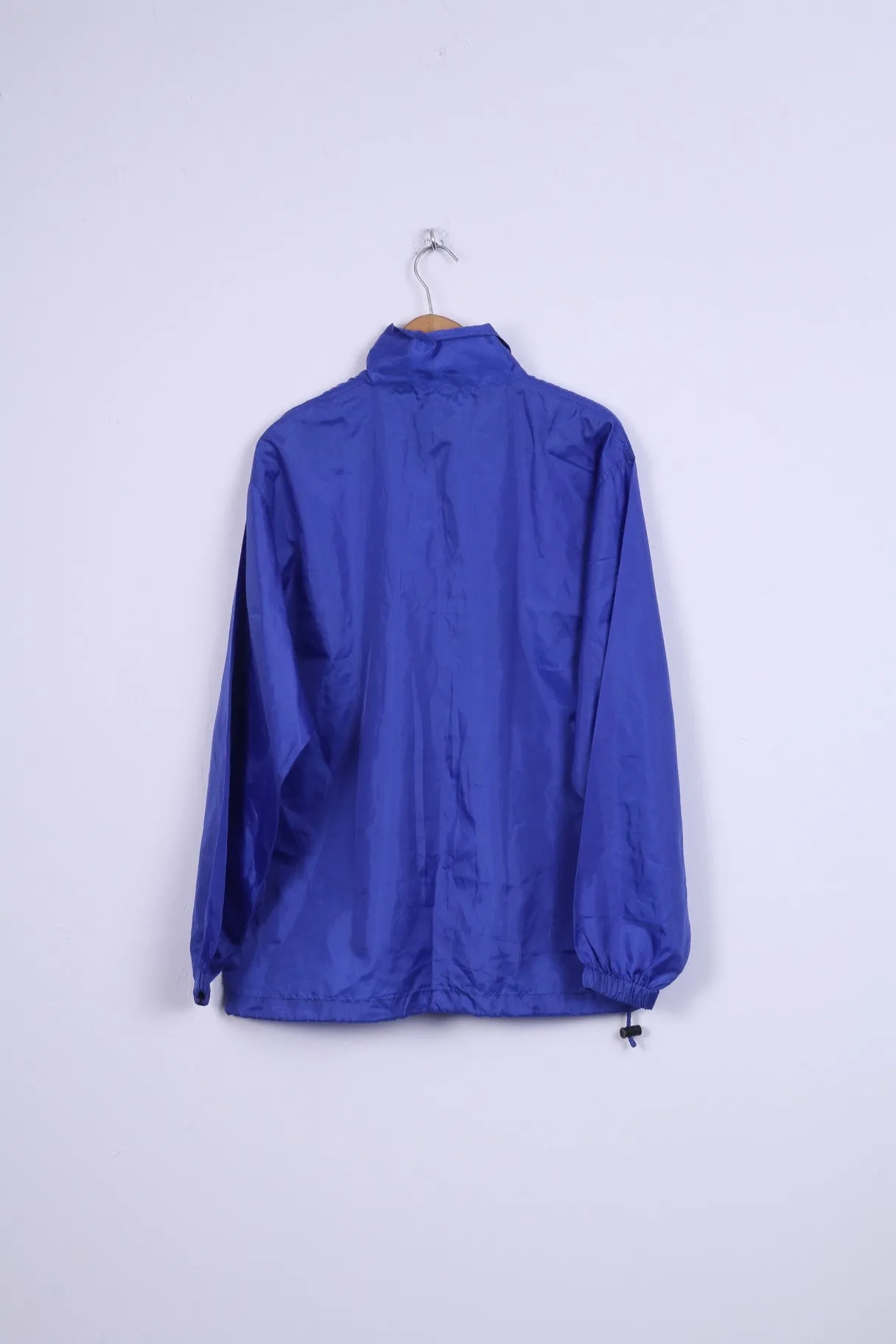 Vintage Mens M Rain Jacket Navy Hood Sport