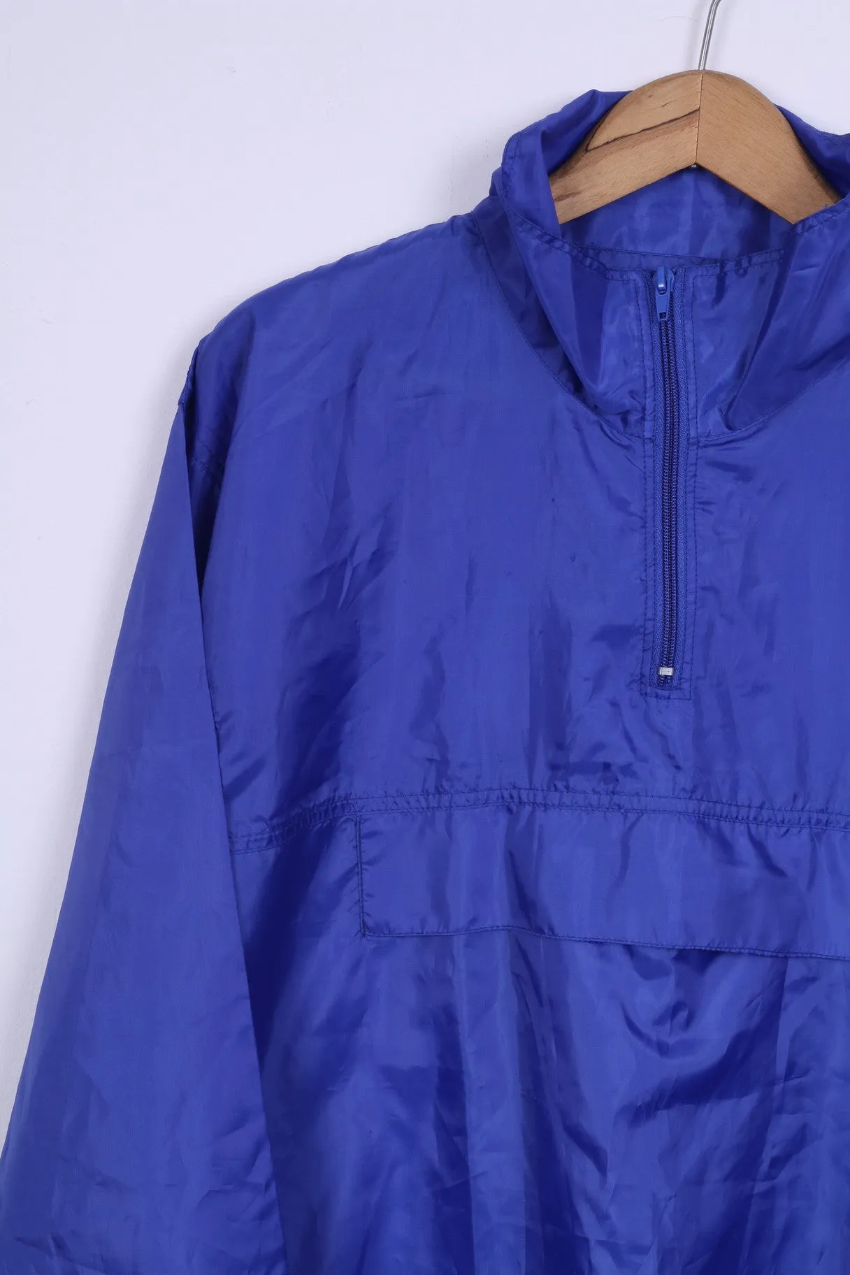 Vintage Mens M Rain Jacket Navy Hood Sport