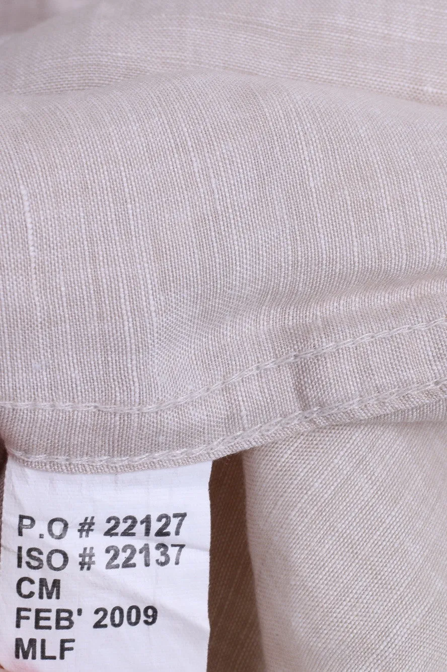 Vintage RED Mens S Casual Shirt Beige Linen Short Sleeve