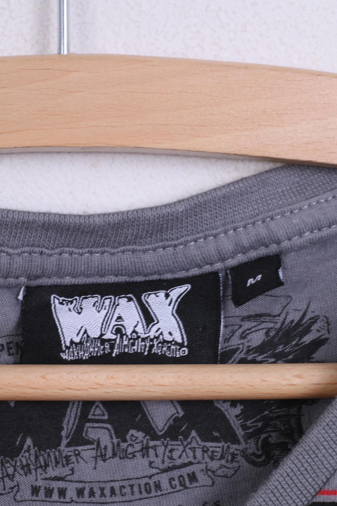 Wax Action Mens M Shirt Grey Cotton