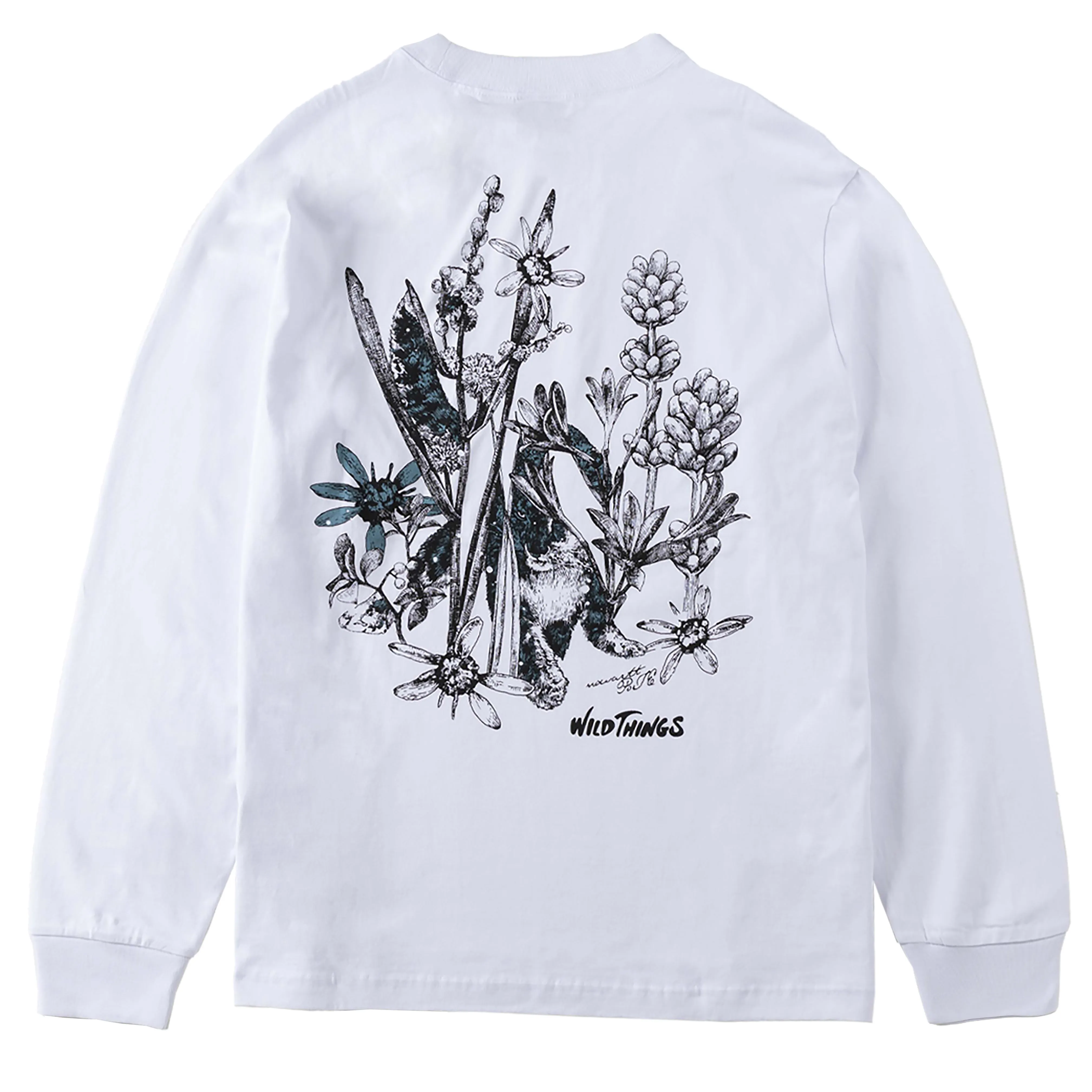 Wild Things Snow Leopard Graphic Long Tee White
